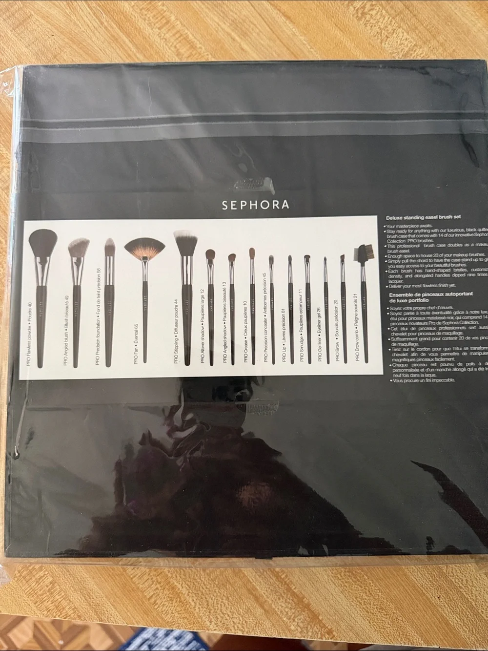 Sephora Black Brush Set with Silver Ferrules brand new in original packaging